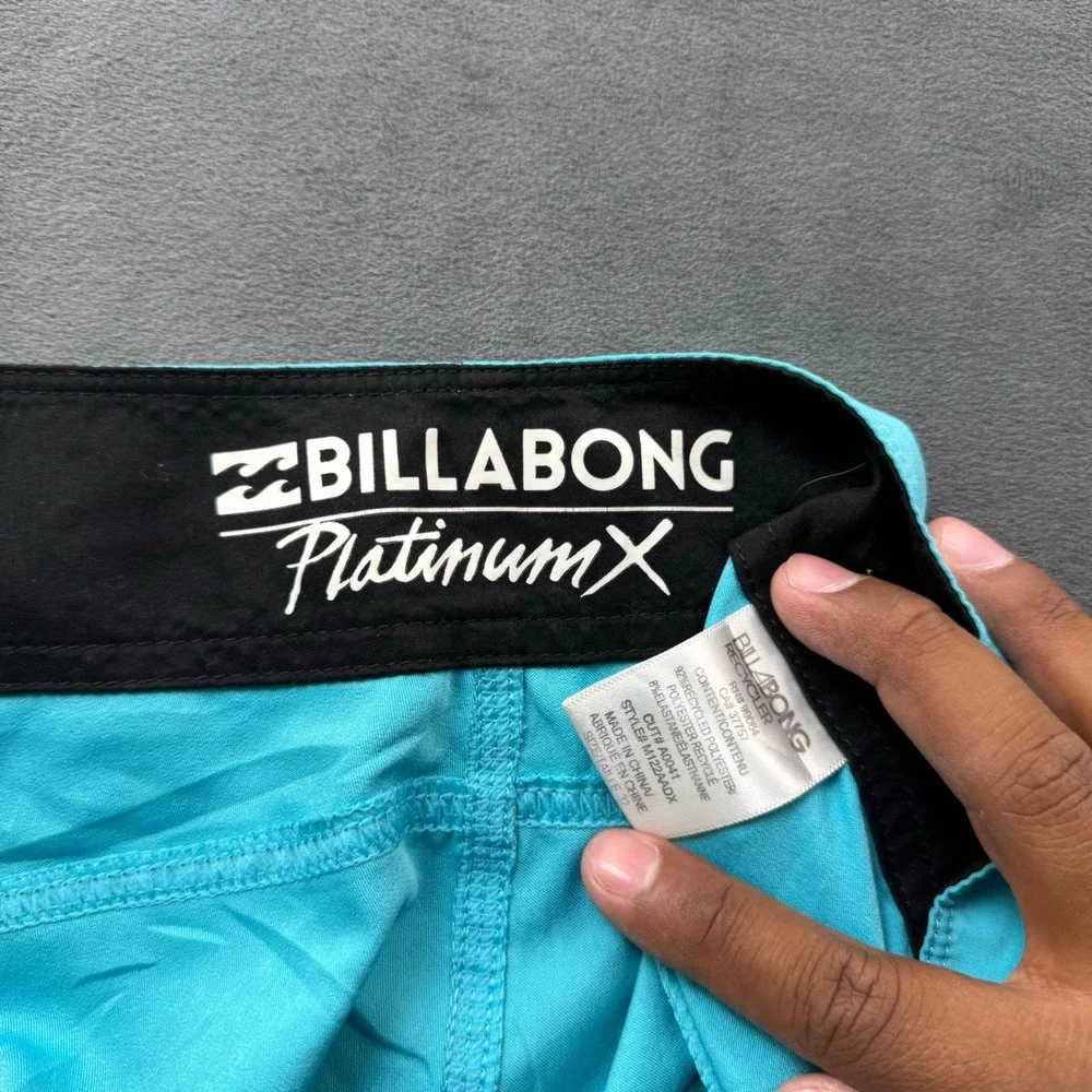 Billabong Platinum X Mens Board Shorts Turquoise Blue Size 32 M122AADX